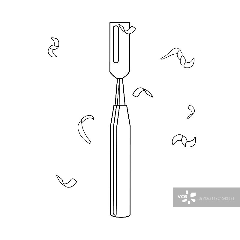 白色背景上的凿子图标图片素材