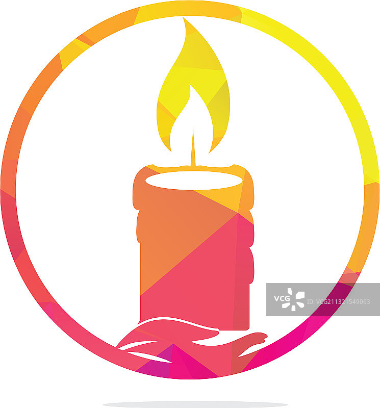 用于logo设计的蜡烛和手图片素材