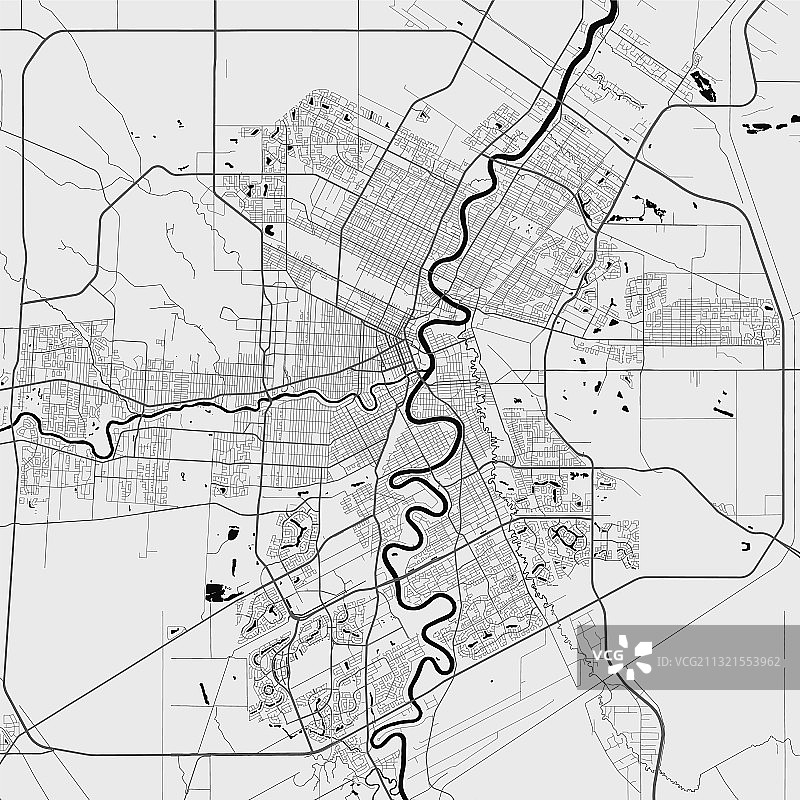 温尼伯城市地图黑白海报图片素材