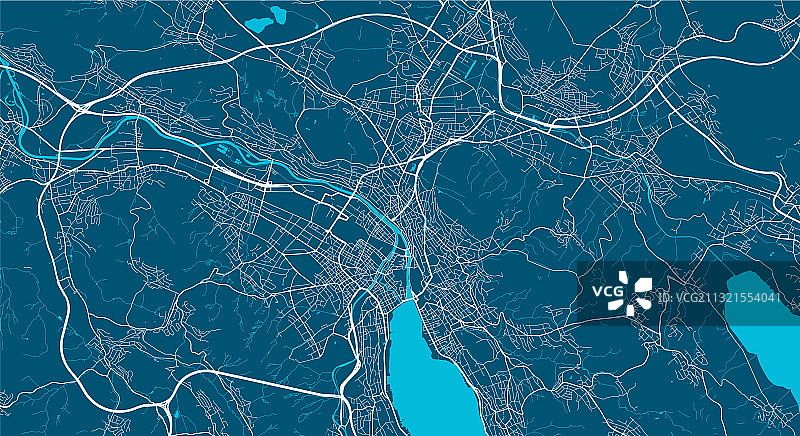 苏黎世街道地图艺术海报图片素材