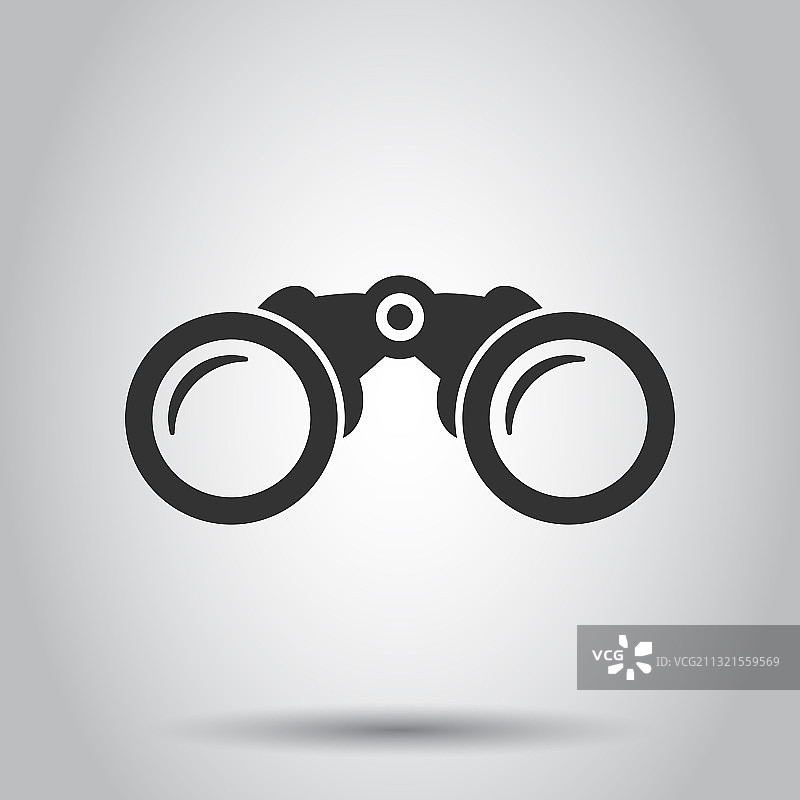 扁平风格双筒望远镜图标图片素材