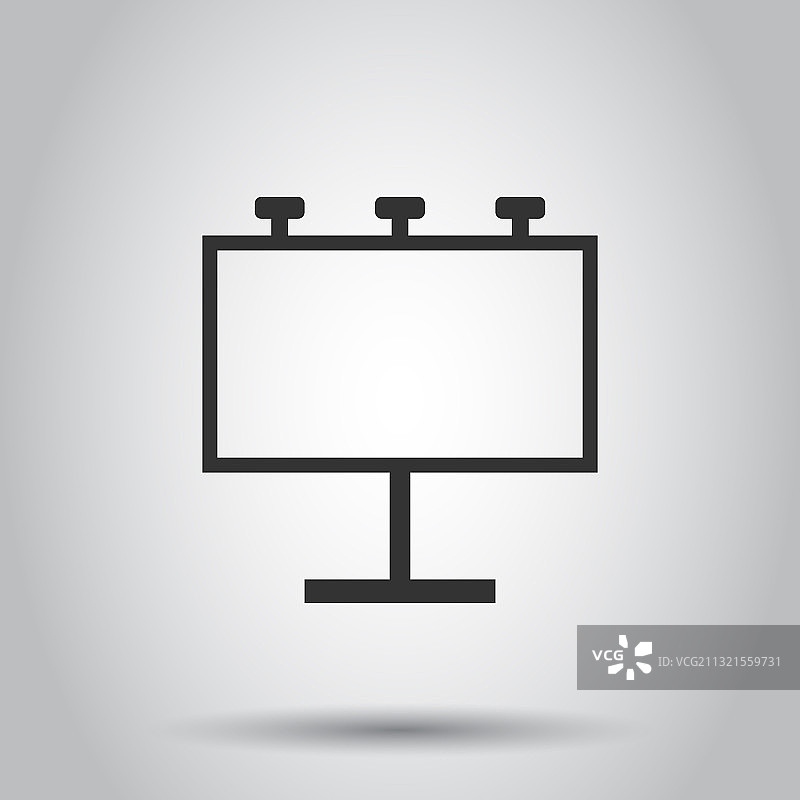 扁平风格的城市灯箱广告牌图标图片素材