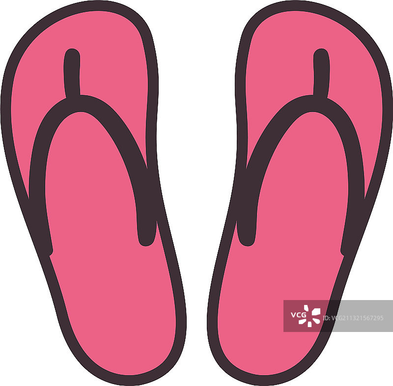 凉鞋线条填充风格图标设计图片素材