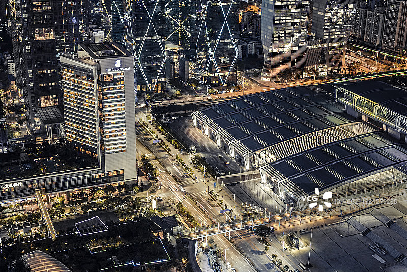 深圳夜景会展中心图片素材