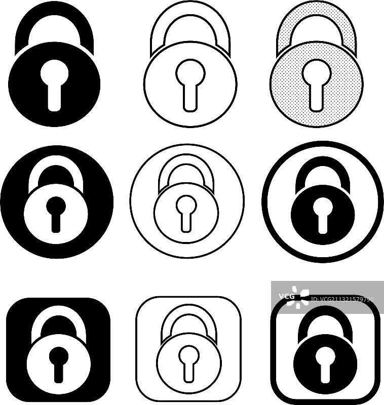 简约锁形标志图标图片素材