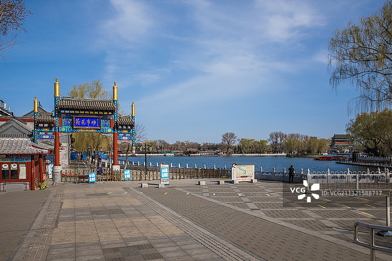 北京什刹海风光图片素材