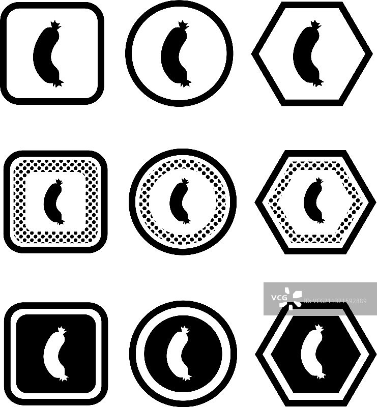 简约香肠图标标志设计图片素材