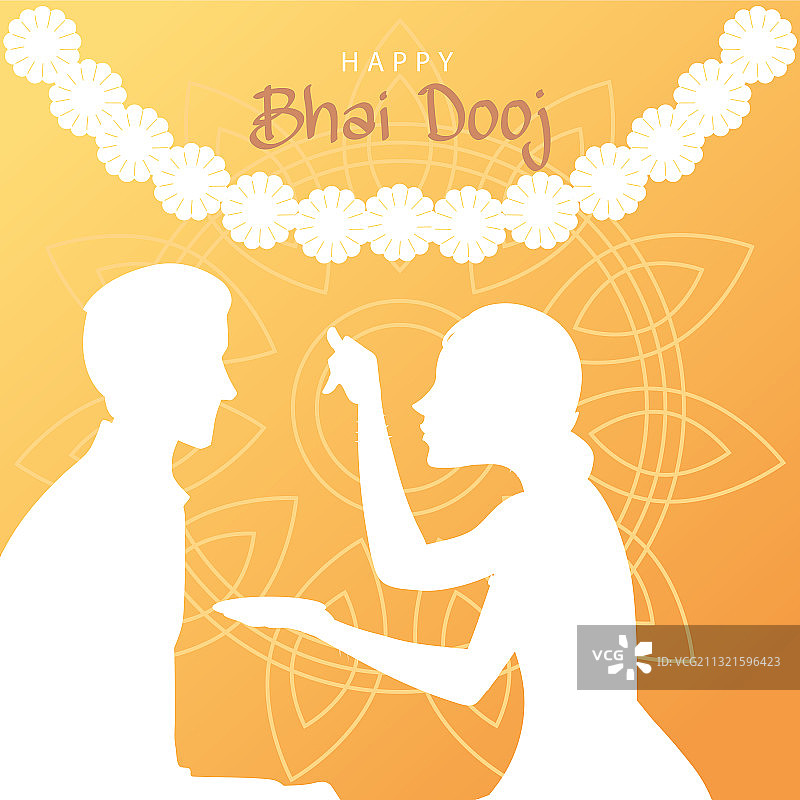 快乐的兄妹节与印度女人和男人图片素材