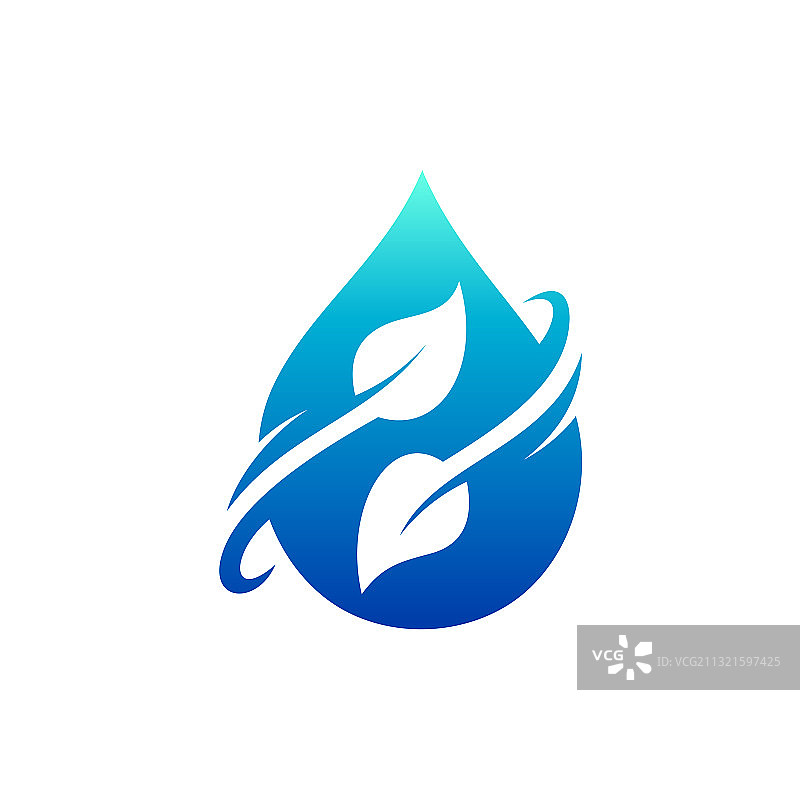 树叶水滴标志图片素材