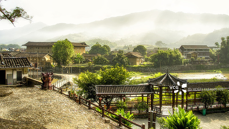 福建漳州南靖县云水谣景区风光，云水谣，闽南，古镇图片素材