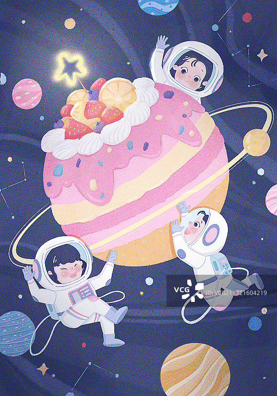 宇宙生日蛋糕图片素材
