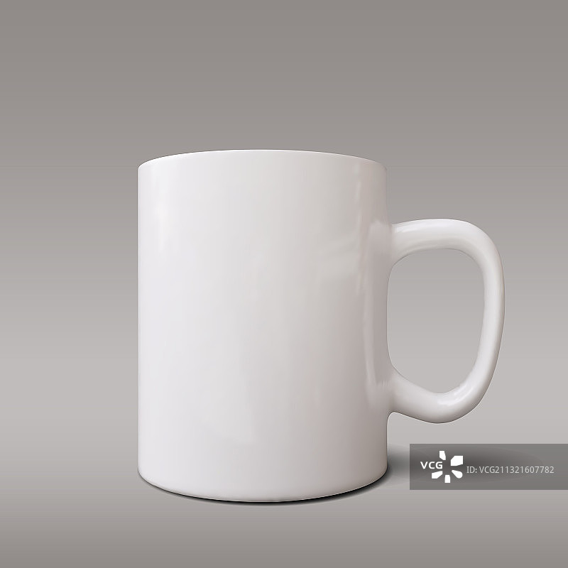 灰色背景上的逼真白色杯子图片素材