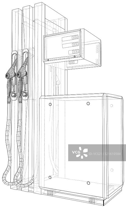 加油站线条轮廓和实体标志图片素材