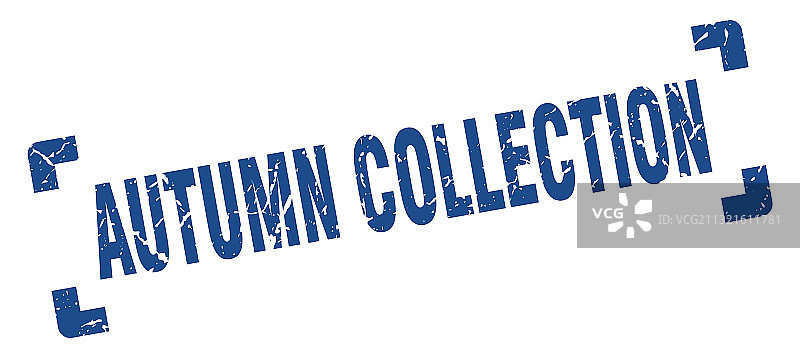 秋季系列方形复古印章图片素材