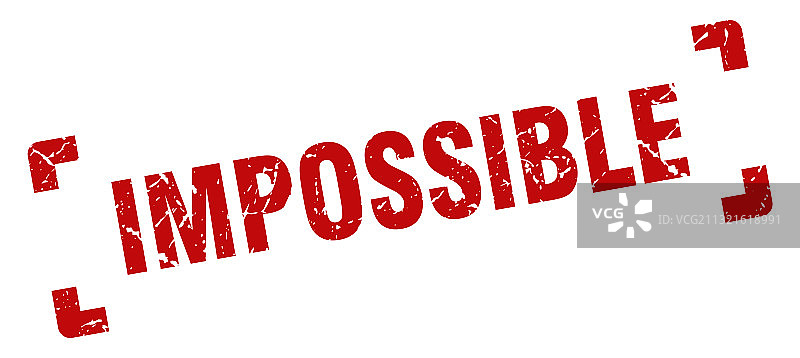 不可能印章方形Grunge标志图片素材