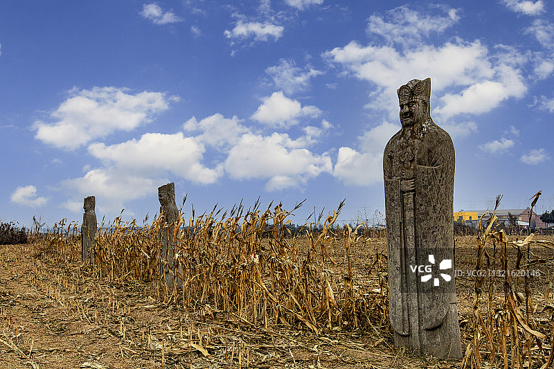 河南巩义永昌陵（宋太祖赵匡胤之陵墓）石像生图片素材