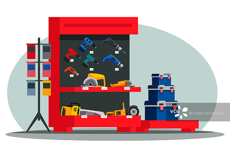 手持式仪器电动工具组合展示图片素材