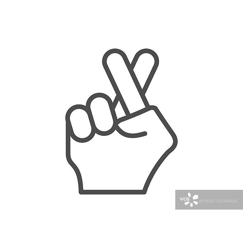 交叉手指线条描边图标图片素材