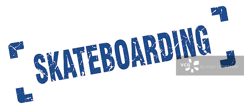 滑板运动方形Grunge印章图片素材
