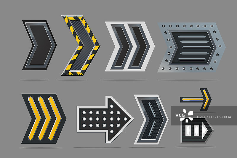 金属箭头导航标志合集图片素材