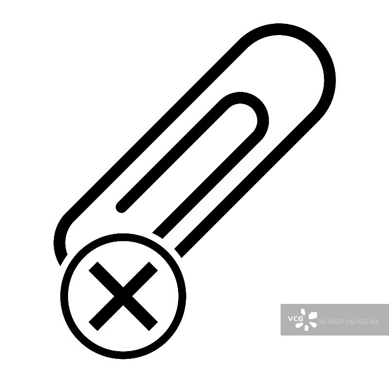带有禁止符号的黑色回形针图片素材