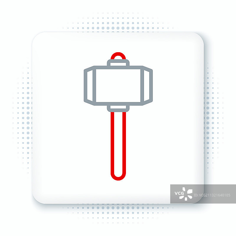 线条战锤图标（白色背景）图片素材