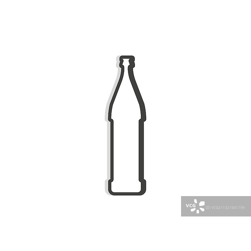 啤酒瓶线条简约模板（独立元素）图片素材