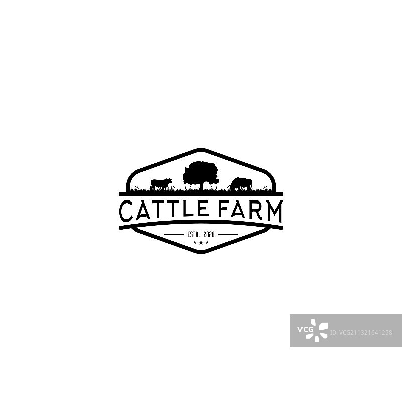 安格斯奶牛养牛场logo设计图片素材