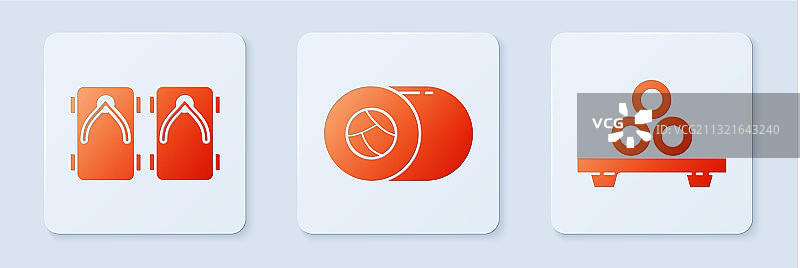 寿司木屐日式传统鞋子合集图片素材