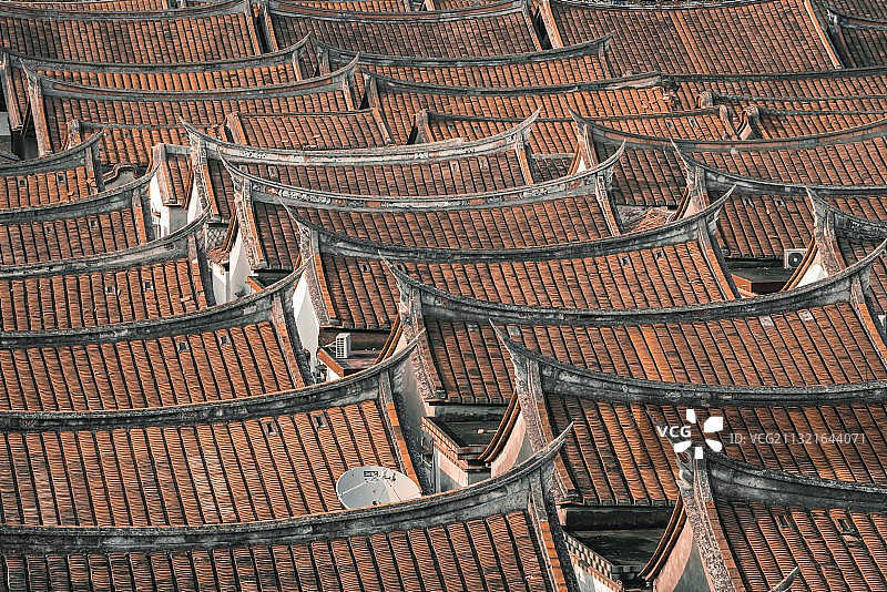 中国传统古民居建筑屋顶屋檐，漳州埭美村图片素材