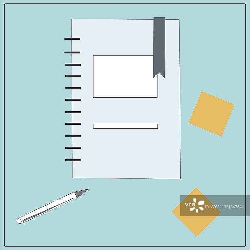 练习册贴纸笔和铅笔笔记本图片素材