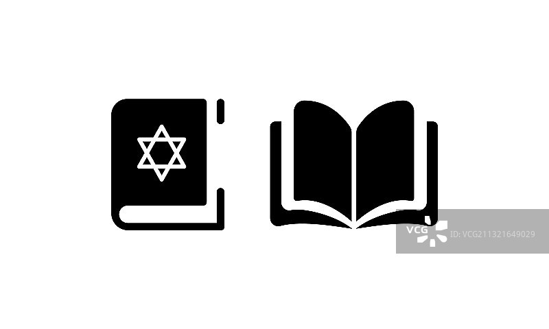 带有大卫之星的宗教书籍圣经图标图片素材
