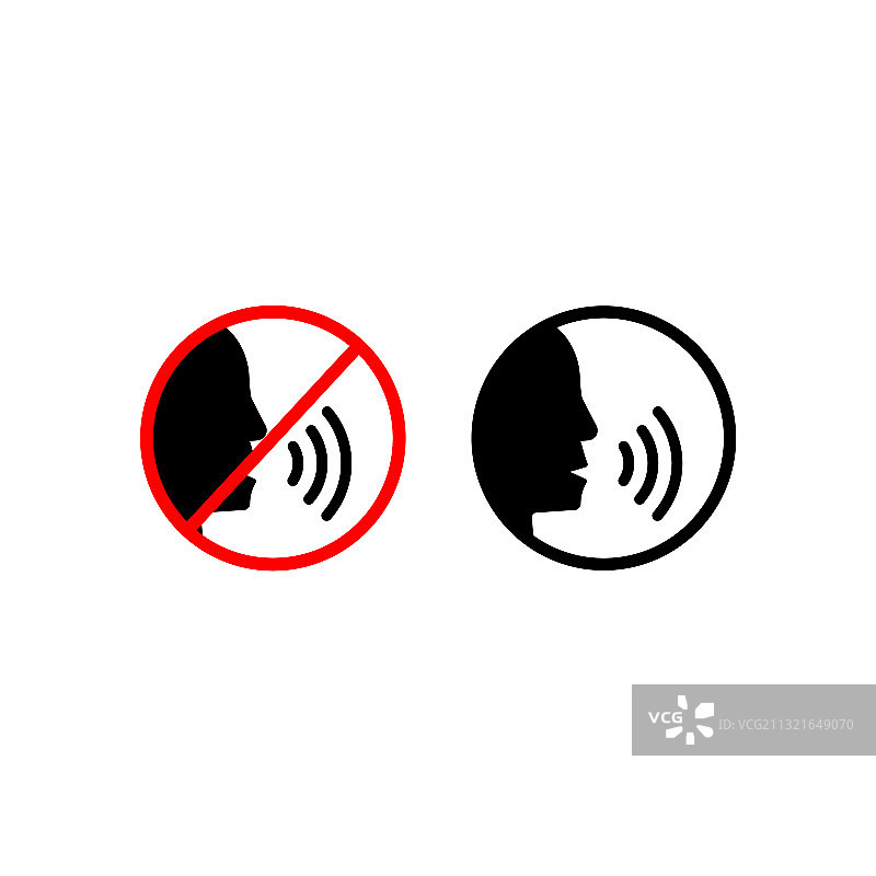 禁止说话安静区域标志图片素材