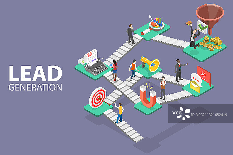 潜在客户挖掘营销策略流程图片素材