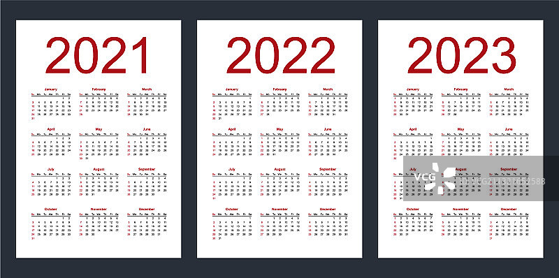 2021年可编辑简约日历图片素材