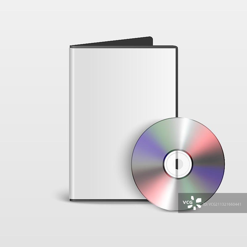 3D逼真已打开的CD DVD光盘带盒封面图片素材
