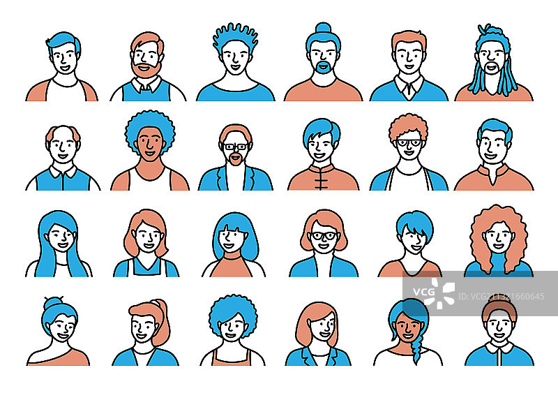 轮廓人物头像图片素材