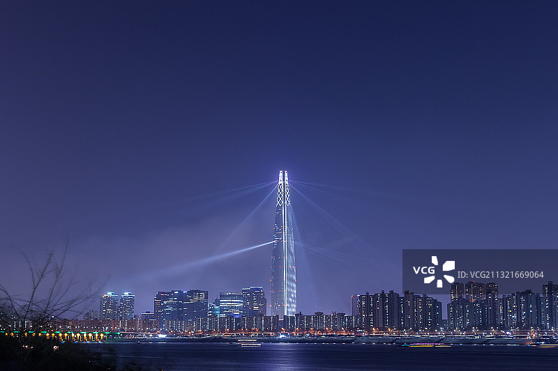 韩国烟花 乐天世界图片素材