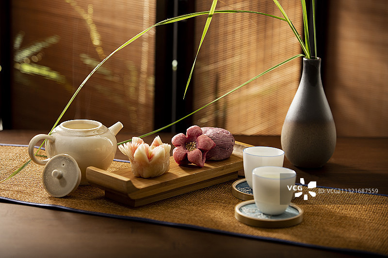 中华美食点心和茶道图片素材
