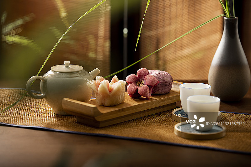 中华美食点心和茶道图片素材