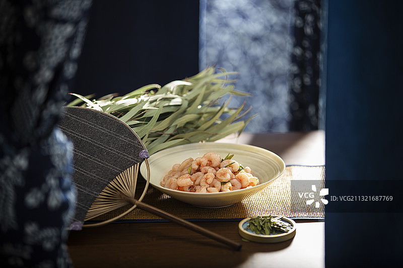 中华美食龙井虾仁静物图片素材