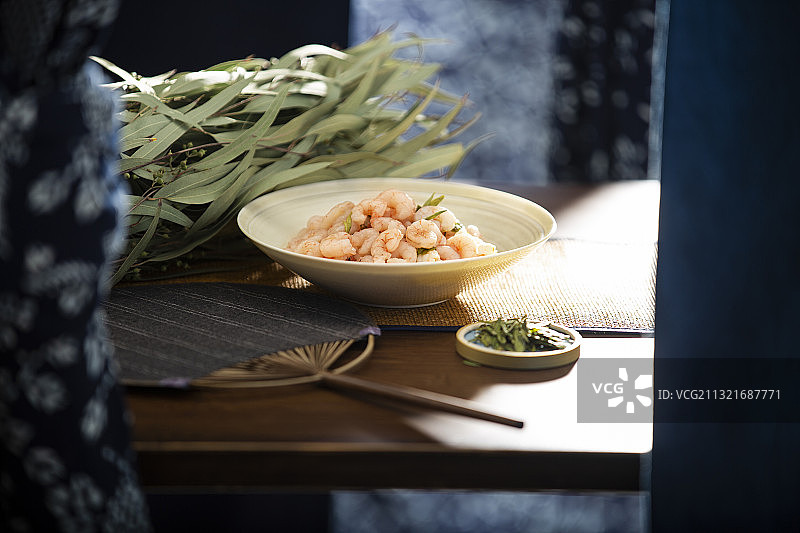 中华美食龙井虾仁静物图片素材