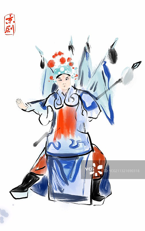 中国风京剧脸谱人物生旦净末丑图片素材