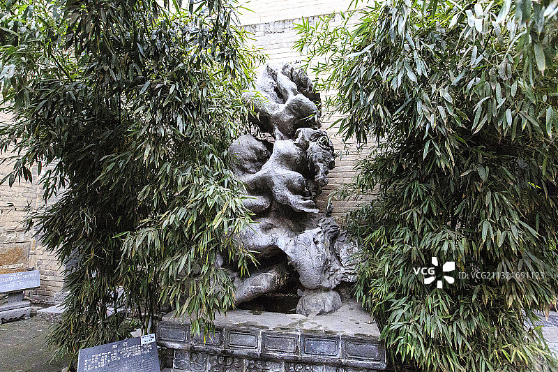 河南巩义康百万庄园主宅区寿石图片素材