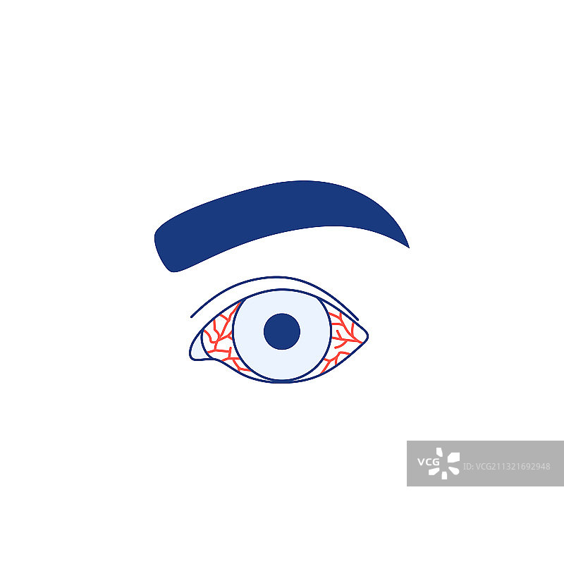 红眼结膜炎细线图标图片素材