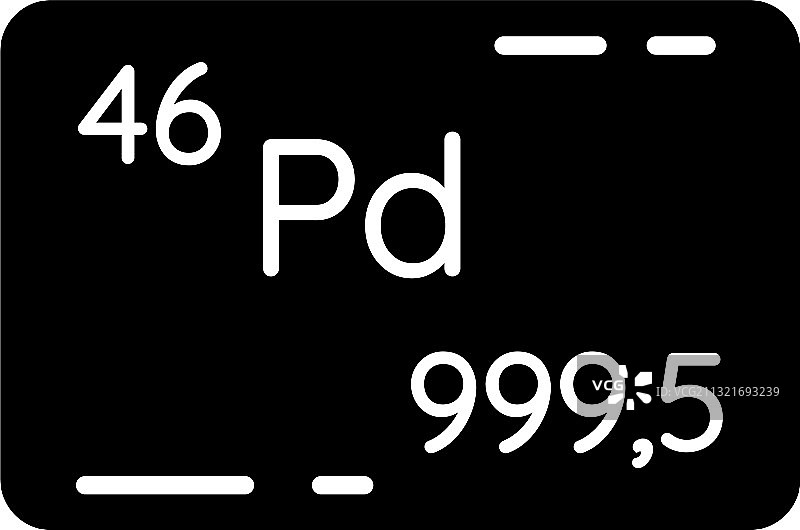 钯黑色字形图标图片素材