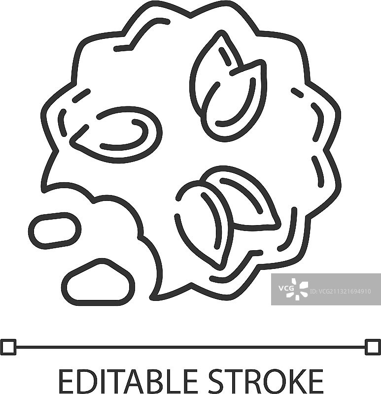 南瓜籽饼干线性图标图片素材