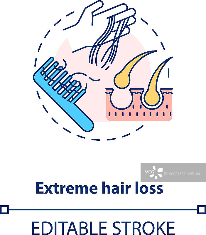 严重脱发概念图标图片素材