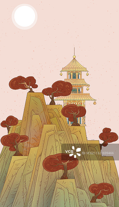 节日风景绘画插图图片素材