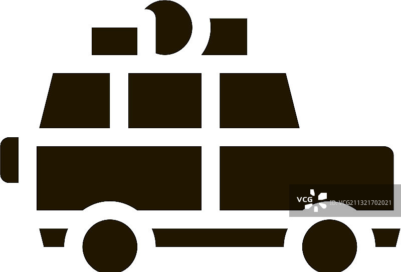 带行李图标符号的露营车图片素材